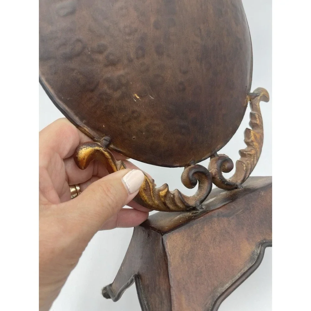 Fleur de lis Brown Metal Urn  French Country 15